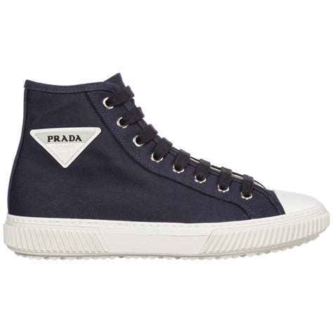 prada mens sneakers high top|prada canvas sneakers men's.